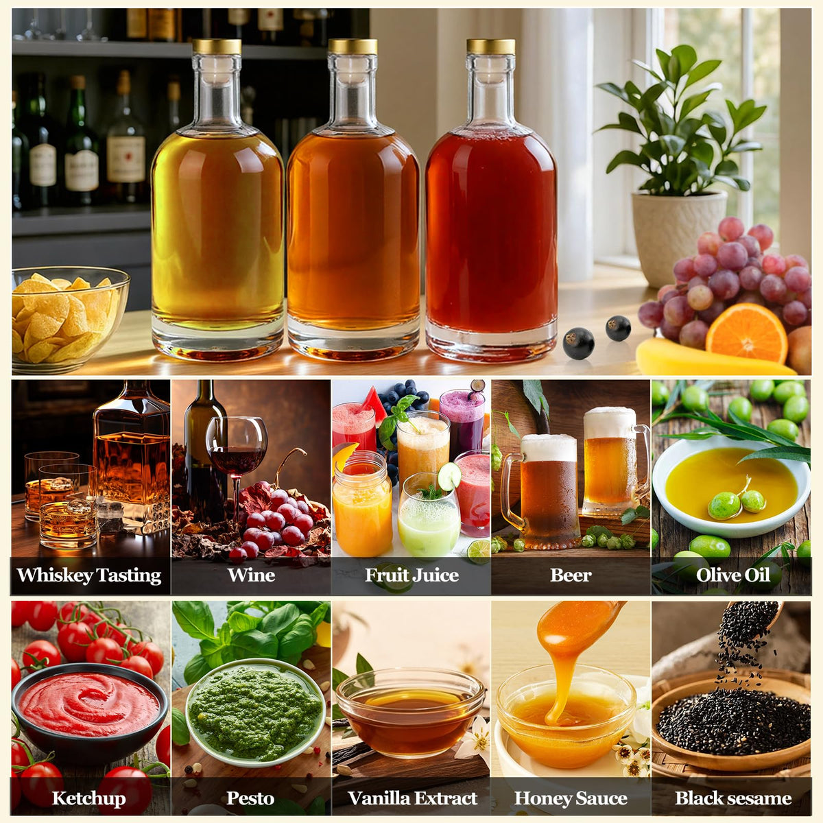 4 Pack 25oz Clear Glass Bottles with Cork Stoppers T75493
