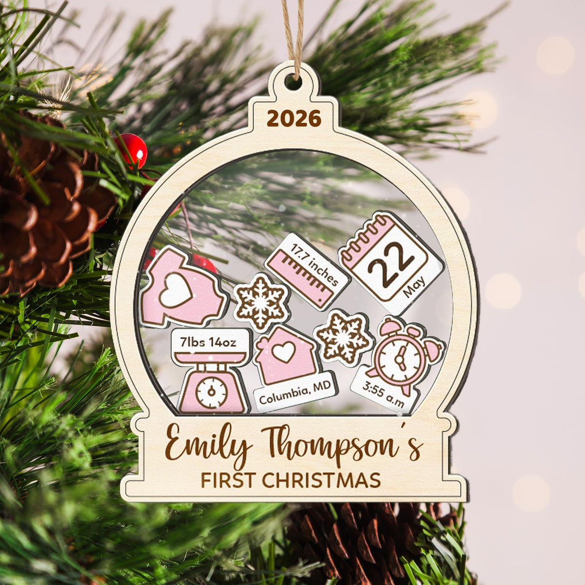 Baby's First Christmas Ornament 2026 Spherical M293