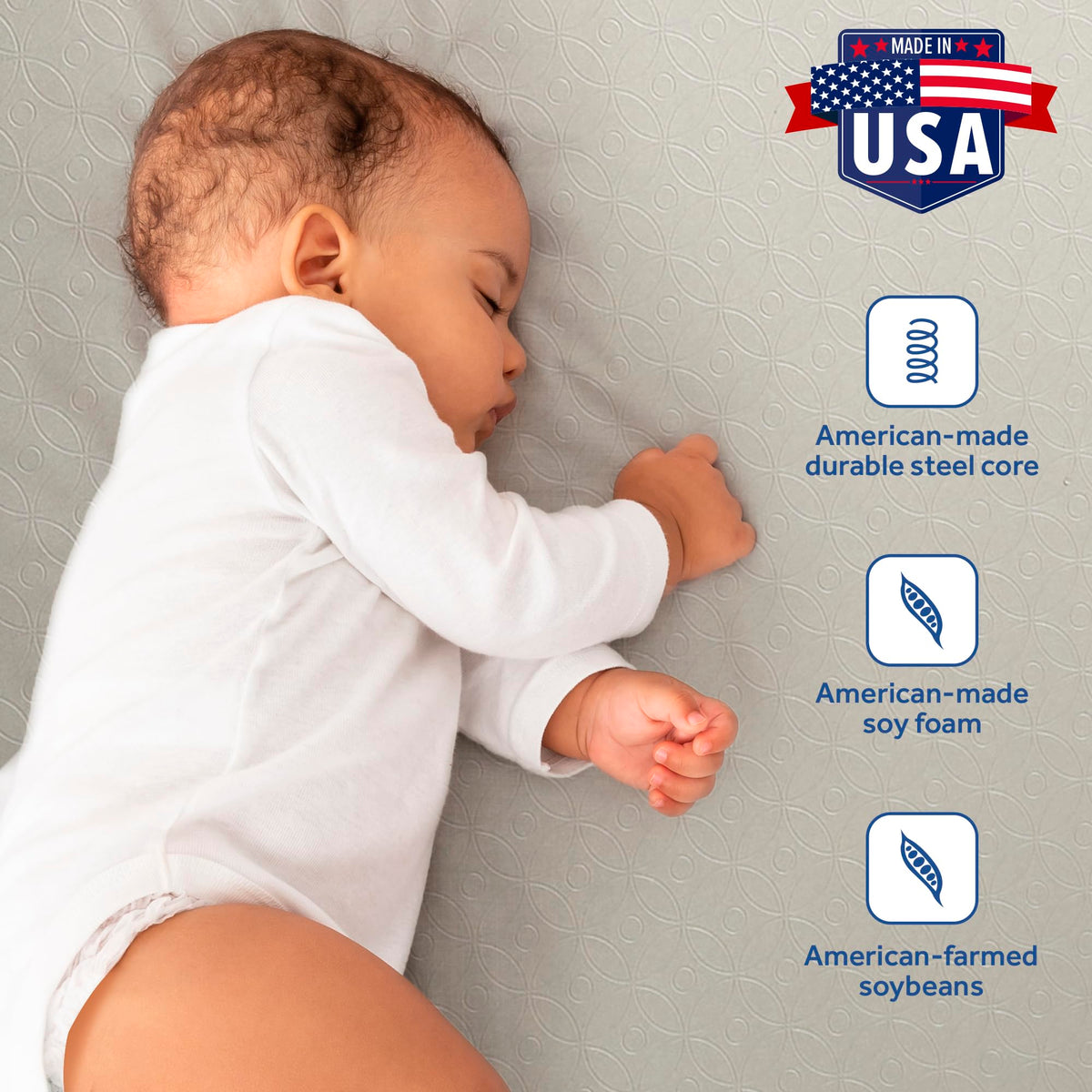 Breathable 2 Stage Hybrid Memory Foam Crib Mattress F658