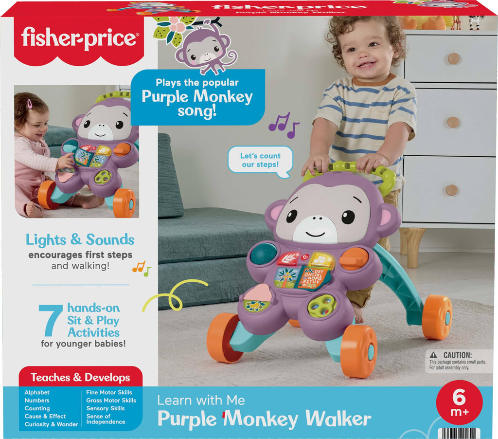 Purple Monkey Baby Walker with Music Lights & Activities A833