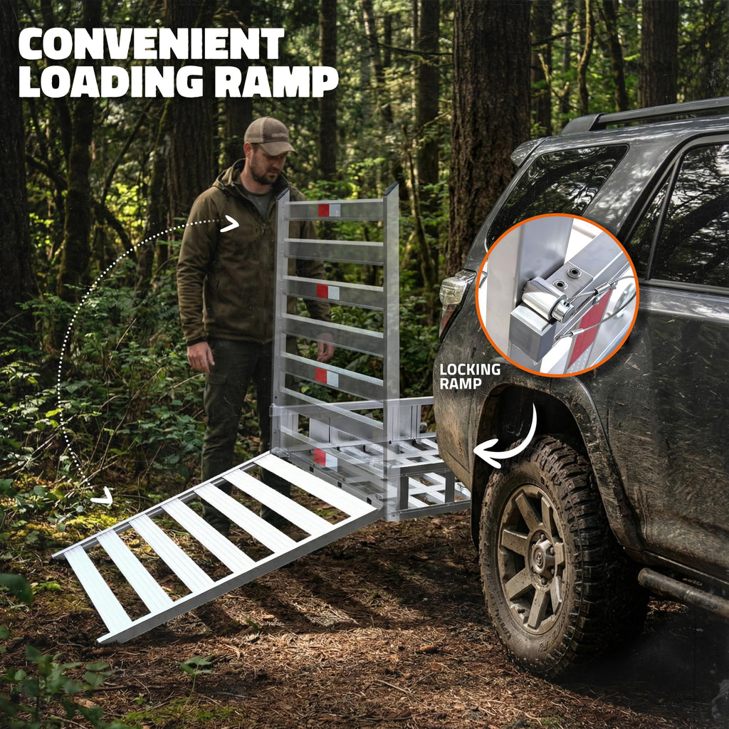 Aluminum Trailer Hitch Cargo Carrier with Ramp I609
