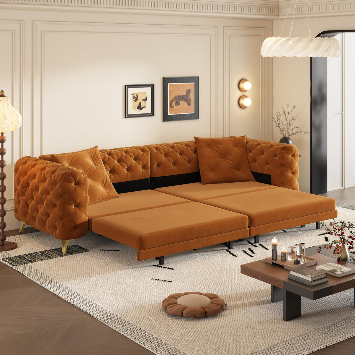 Convertible Sleeper Sofa with Ottoman A32440