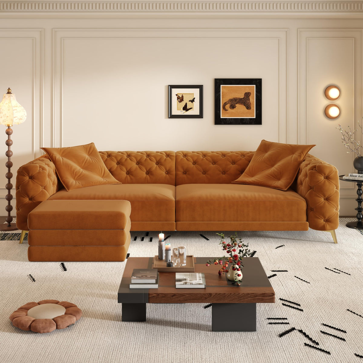 Convertible Sleeper Sofa with Ottoman A32440